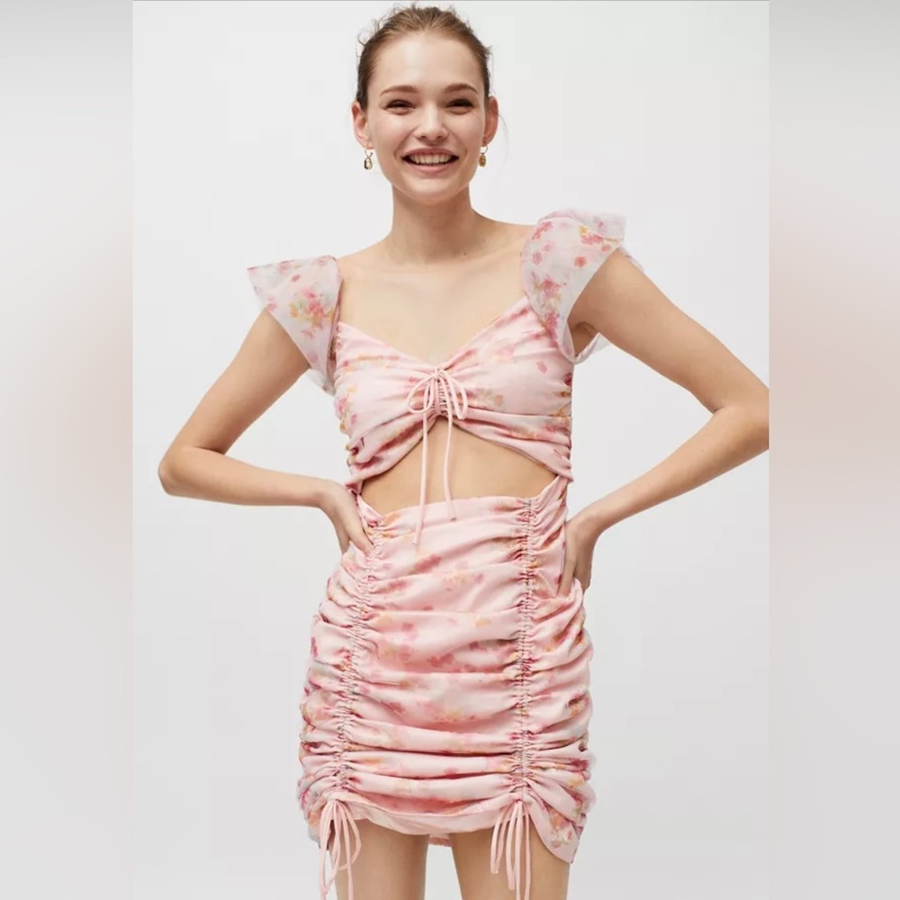 UO Contenta Mini Dress Pink Floray